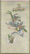 清许良标画仙人图　轴,绘画,翎毛,器用,果蔬,走兽,花草,山水,佛道人物,祥瑞,树木