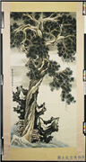 清罗廷禧画百二十寿图　轴,绘画,树木,山水,花草,祥瑞