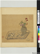 宋钱选画花篮图　册　瓶花,绘画,器用,花草