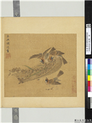 宋钱选画花篮图　册　稻雀,绘画,翎毛,五谷,器用