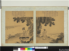 宋人画历代琴式图　册　成汤之制,绘画,人物,器用,树木,山水