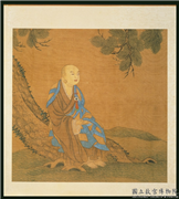 宋人十六应真像　册　应真像（五）,绘画,佛道人物,树木