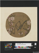 明宣德宝绘　册　桃花山鸟,绘画,花草,翎毛