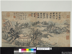 明沈周山水　册　石湖秋景,绘画,山水,建筑,人物,树木,船,器用,花草