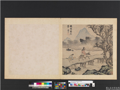 明沈周摹古　册　仿李营丘山水,绘画,人物,建筑,山水,树木,走兽,器用