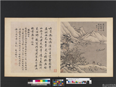 明沈周摹古　册　雪图,绘画,山水,建筑,人物,树木,船
