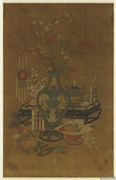 元人丰登报喜图　轴,绘画,器用,节令与二十四节气,花草,树木,祥瑞