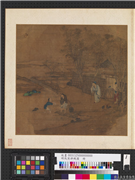 明仇英耕织图　册　育苗,绘画,人物,山水,建筑,树木,翎毛,器用