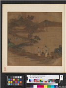 明仇英耕织图　册　送食,绘画,山水,人物,树木,器用