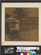 明仇英耕织图　册　养蚕,绘画,人物,草虫,建筑,器用,树木,花草,山水
