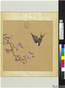 明仇英花鸟　册　杏花飞燕,绘画,花草,翎毛