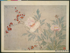 明林达花卉翎毛　册　芍药花草,绘画,花草