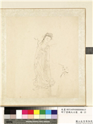 明丁云鹏大士像　册　大士像（十五）,绘画,佛道人物,花草,翎毛