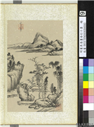 明董其昌画舟行十景　册　竹亭树石,绘画,山水,树木,建筑