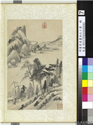 明董其昌画舟行十景　册　河岸村居,绘画,山水,树木,建筑
