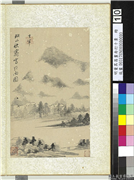 明董其昌画舟行十景　册　毗山欲雨,绘画,山水,树木,建筑