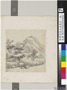 明李流芳山水写生　册　磵阁栖烟,绘画,山水,树木,建筑