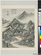 清王监仿古山水　册　仿黄公望山水,绘画,山水,人物,树木,建筑,船