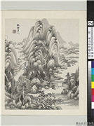清王监仿古山水　册　仿吴镇山水,绘画,山水,树木,建筑