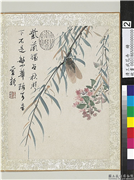 清王武花卉　册　紫薇杨柳,绘画,树木,草虫,花草