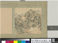 清王翬拟古山水画册　册　青山绿柳,绘画,山水,树木,建筑