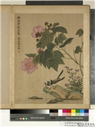 清马元驭画花卉　册　芙蓉鶺鴒,绘画,花草,翎毛