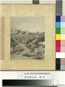 清允禧山水　册　晴溪花柳,绘画,山水,树木,建筑,人物
