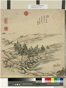 清赵晓画山水　册　林屋溪船,绘画,山水,建筑,船,树木,翎毛,人物