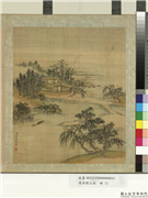 清吴暻山水　册　竹林茅屋,绘画,山水,建筑,树木,船,人物,翎毛,花草