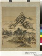 清王铨山水　册　云山图,绘画,山水,树木,建筑,花草