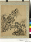 清王铨山水　册　松岸望山,绘画,山水,建筑,树木,人物