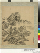 清王铨山水　册　江村图,绘画,山水,树木,建筑
