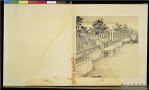 清焦秉贞山水　册　曲廊滨江,绘画,建筑,树木,山水
