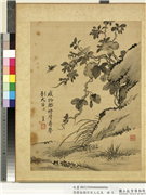 清蒋廷锡仿宋人花鸟　册　牵牛螳螂,绘画,花草,草虫