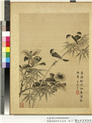 清蒋廷锡仿宋人花鸟　册　雀竹茶花,绘画,花草,翎毛,树木