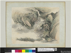 清弘旿画山水（一）　册　平湖放棹,绘画,山水,树木,花草,船