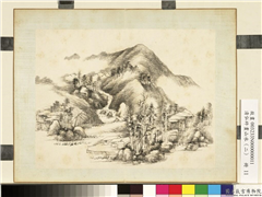 清弘旿画山水（二）　册　寒林深坞,绘画,山水,树木,建筑