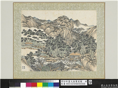 清弘旿画元春集万图　册　万顷清阴,绘画,山水,树木,建筑,器用