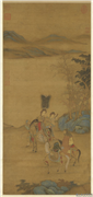元人明妃出塞图　轴,绘画,经史-故事,人物,走兽,山水,树木,器用