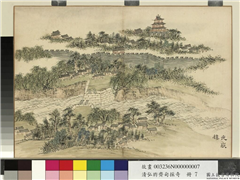 清弘旿齐甸采奇　册　光岳楼,绘画,山水,建筑,树木