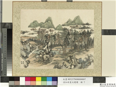 清弘旿星次环周　册　万树秋云,绘画,山水,树木,建筑