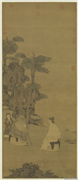 元人传经图　轴,绘画,经史-故事,佛道人物,人物,山水,树木,器用