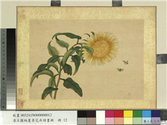 清王图炳夏景花卉诗画册　册　向日葵,绘画,花草,草虫