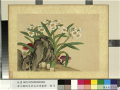 清王图炳冬景花卉诗画册　册　水仙,绘画,山水,花草