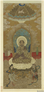 元人画观音大士　轴,绘画,佛道人物,山水,树木,花草,翎毛,器用