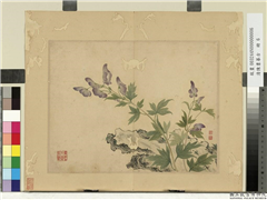 清陈书摹古　册　奇石花卉,绘画,山水,花草