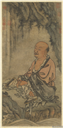 元人画应真像（四）　轴,绘画,佛道人物,树木,器用