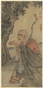元人画应真像（六）　轴,绘画,佛道人物,树木,器用