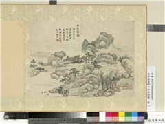 清张鹏翀画十景诗意图　册　白云浓绿,绘画,山水,树木,建筑