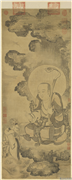 元人画第十二毕那楂拉哈拔拉錣杂尊者　轴,绘画,佛道人物,山水,器用